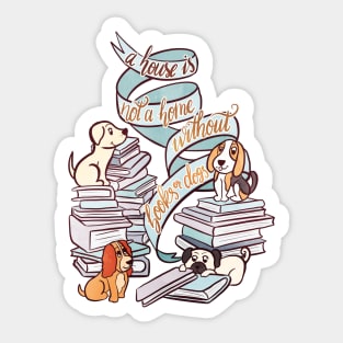 BOOKS AND DOGS Sticker